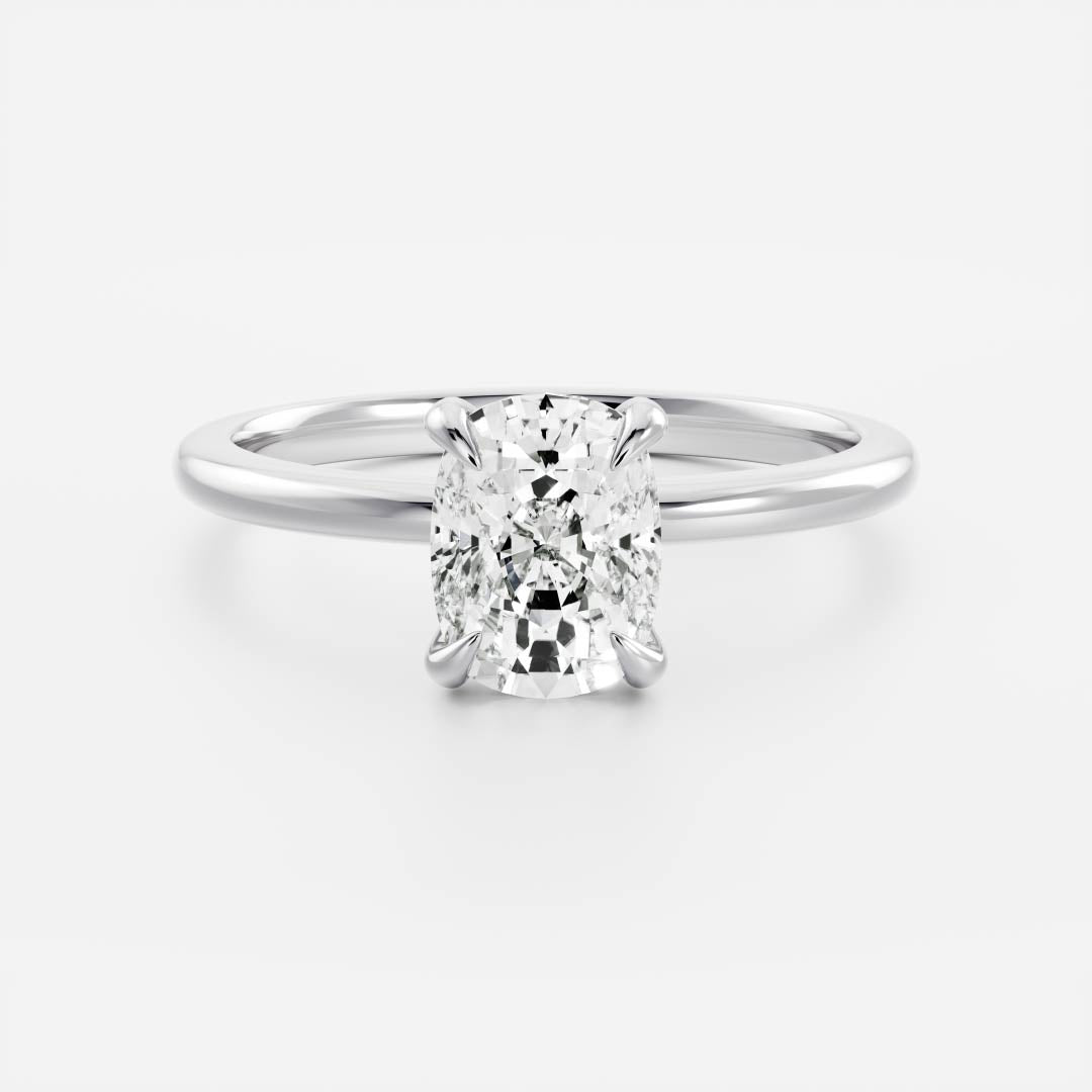 2.0 - 3.0 CT Cushion Lab Grown Diamond Solitaire Engagement Ring