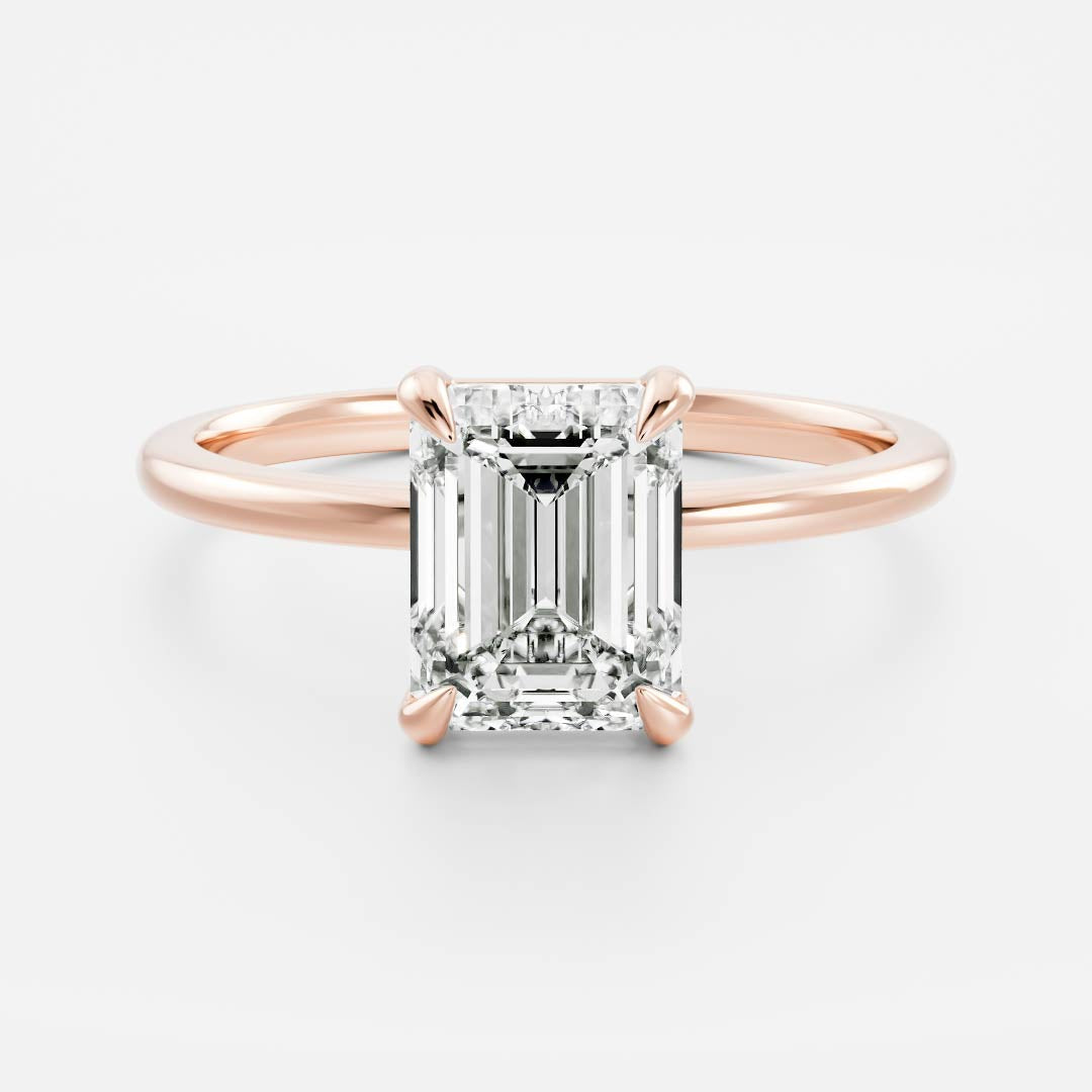 2.5 - 3.5 CT Emerald Lab Grown Diamond Solitaire Engagement Ring