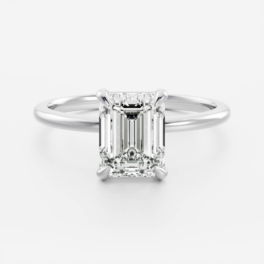 2.5 - 3.5 CT Emerald Lab Grown Diamond Solitaire Engagement Ring
