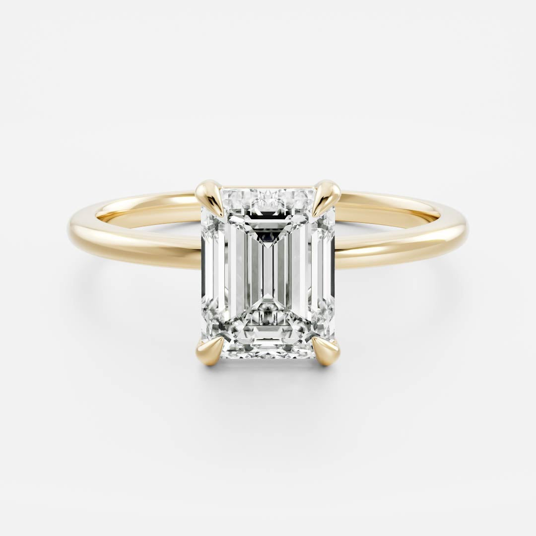 2.5 - 3.5 CT Emerald Lab Grown Diamond Solitaire Engagement Ring
