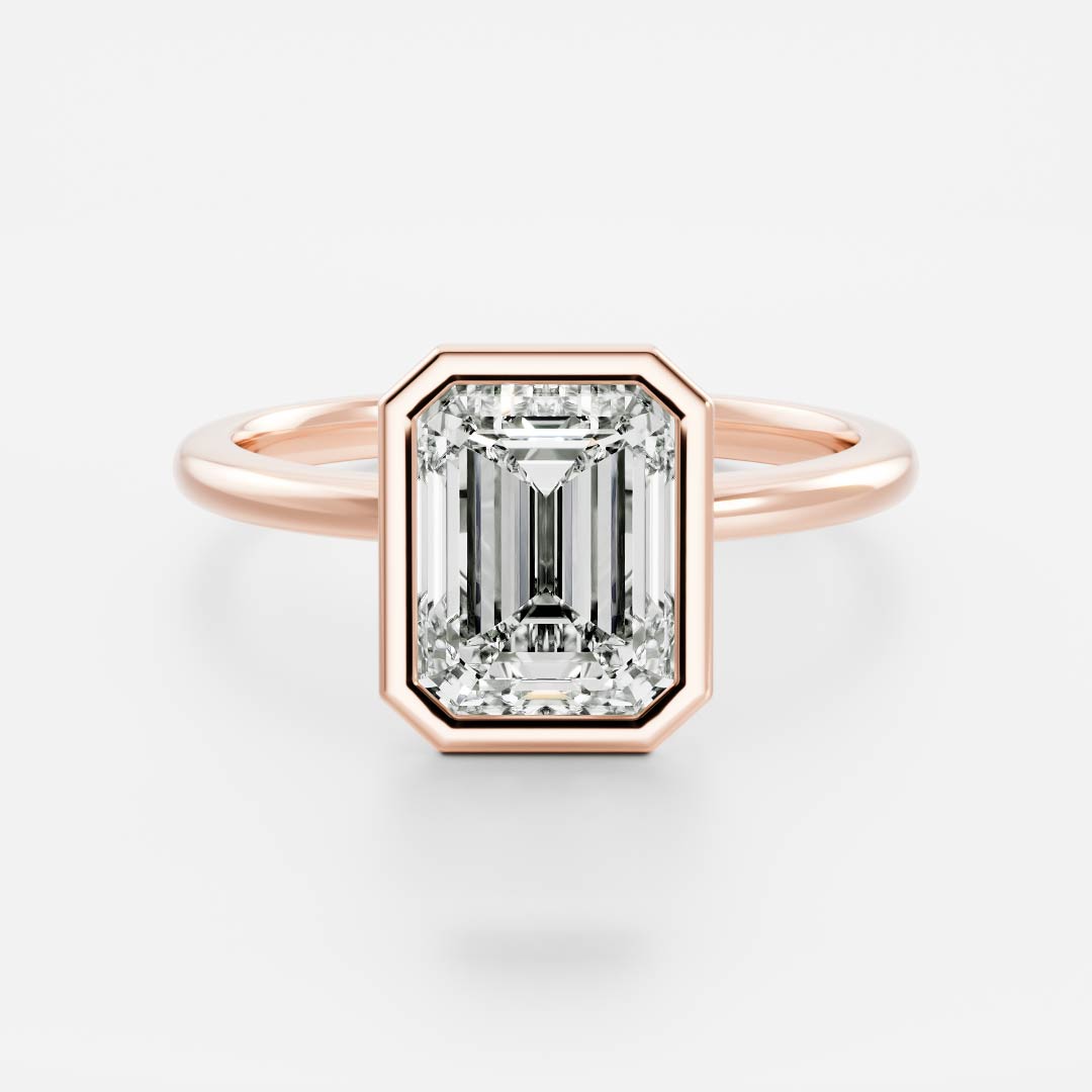 2.0 - 3.0 CT Emerald Lab Grown Diamond Solitaire Engagement Ring