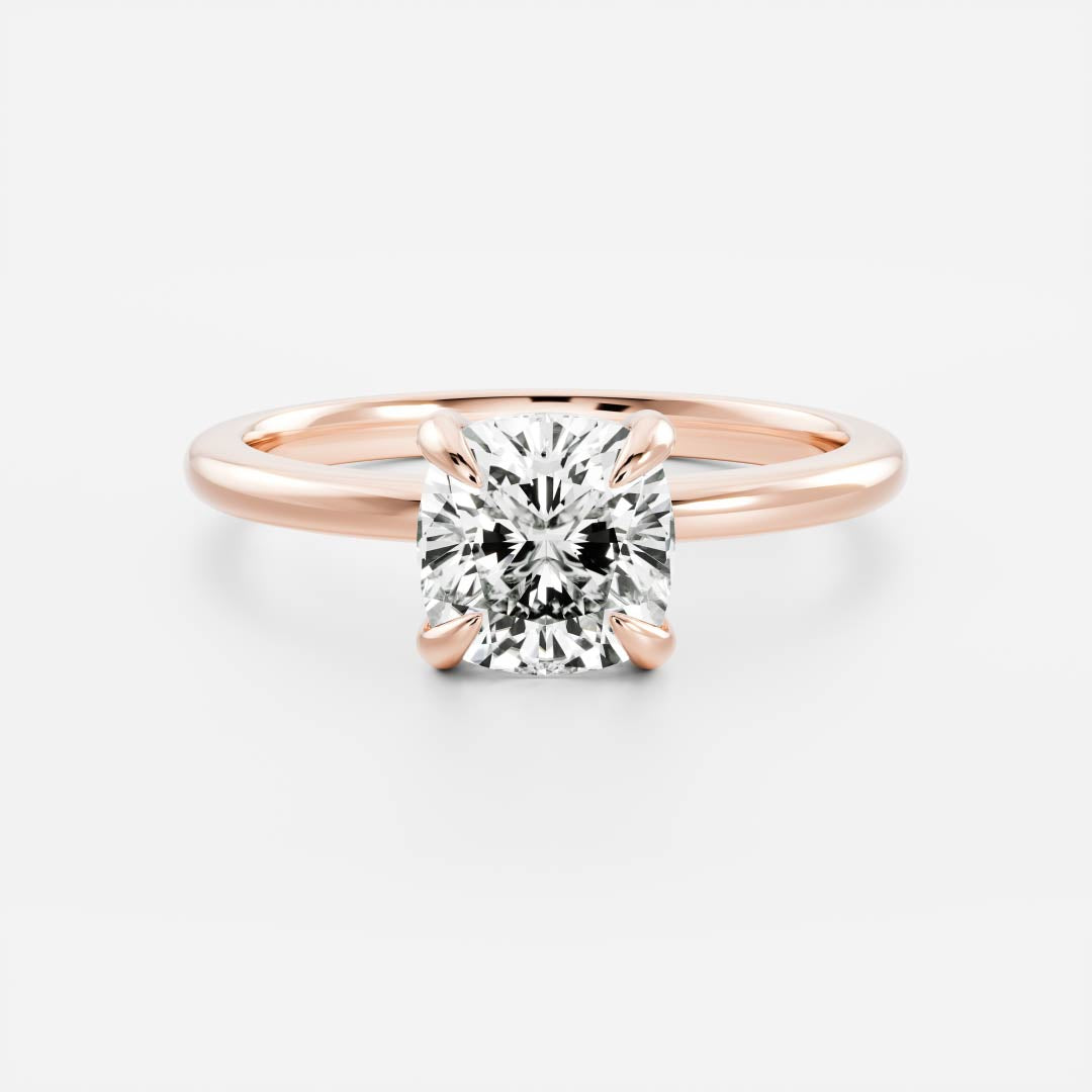 1.5 - 2.5 CT Cushion Lab Grown Diamond Solitaire Engagement Ring