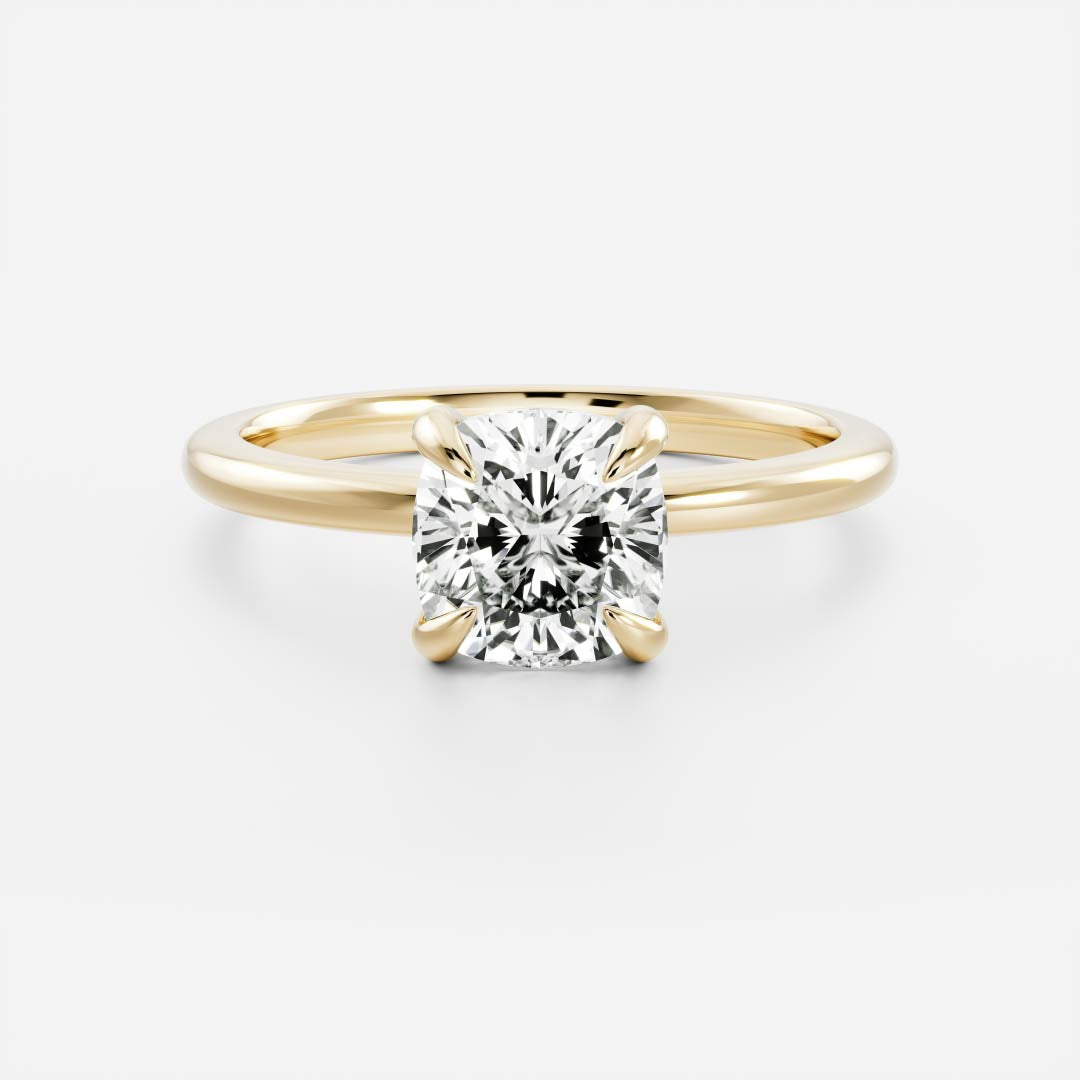 1.5 - 2.5 CT Cushion Lab Grown Diamond Solitaire Engagement Ring