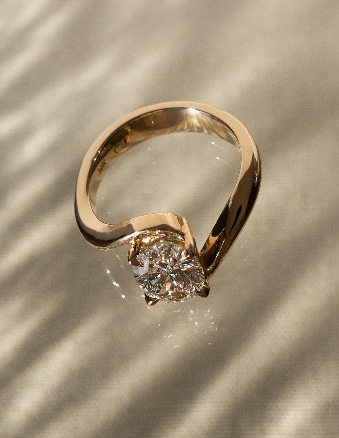 1.0 -2.0 CT Oval Cut Lab Grown Diamond Bypass Engagement Ring