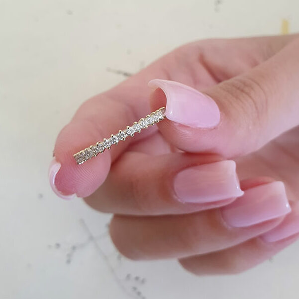 0.20 CT Round Moissanite Diamond Half Eternity Wedding Band - Camila Brown