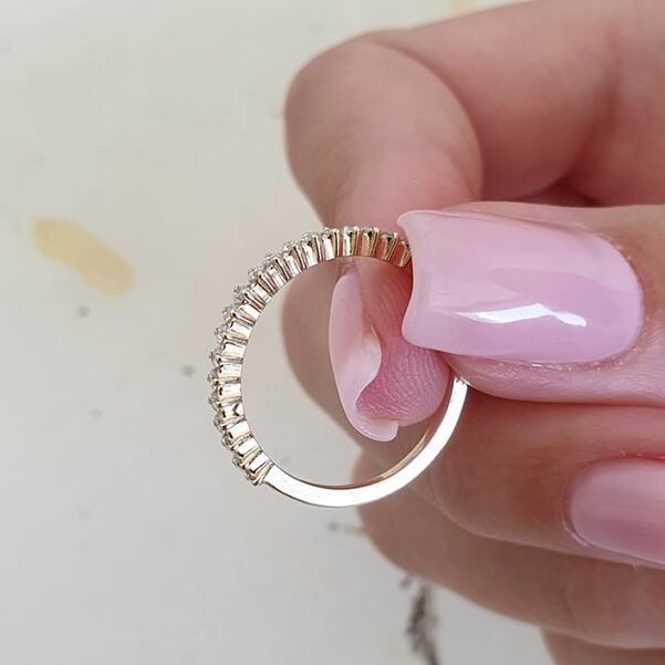 0.20 CT Round Moissanite Diamond Half Eternity Wedding Band - Camila Brown