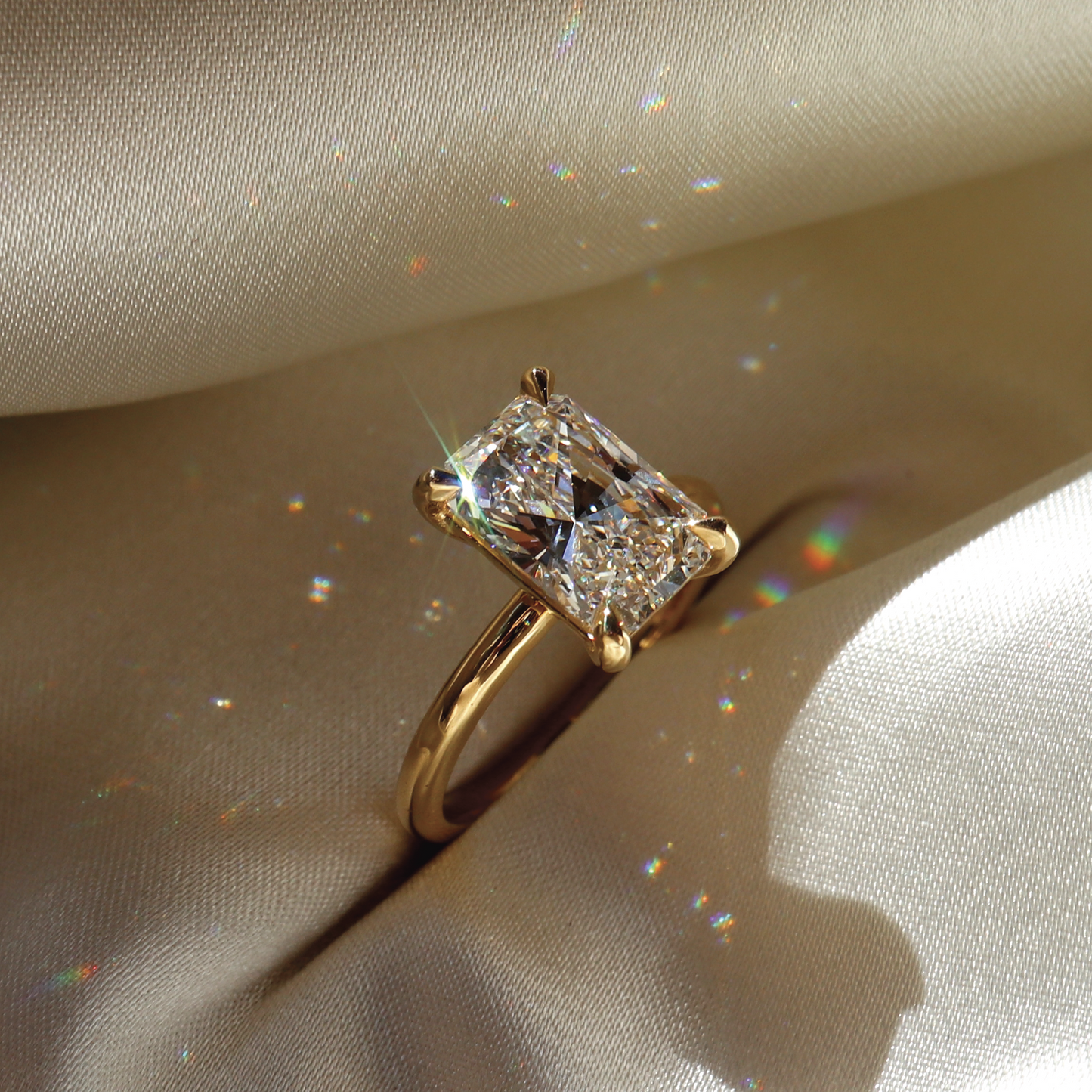 2.0 - 3.0 CT Radiant Lab Grown Diamond Solitaire Engagement Ring