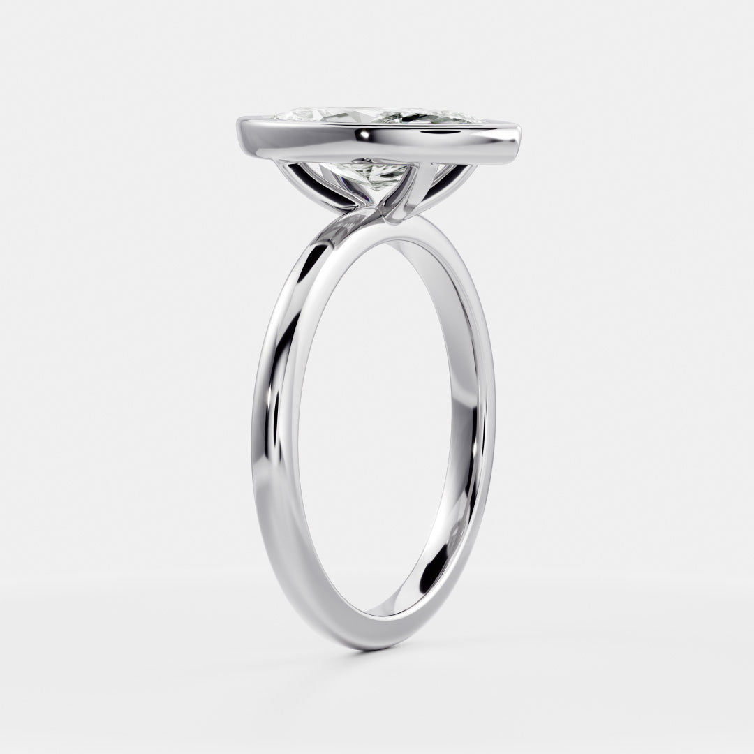 2.0 - 4.0 CT Marquise Lab Grown Diamond Bezel Engagement Ring
