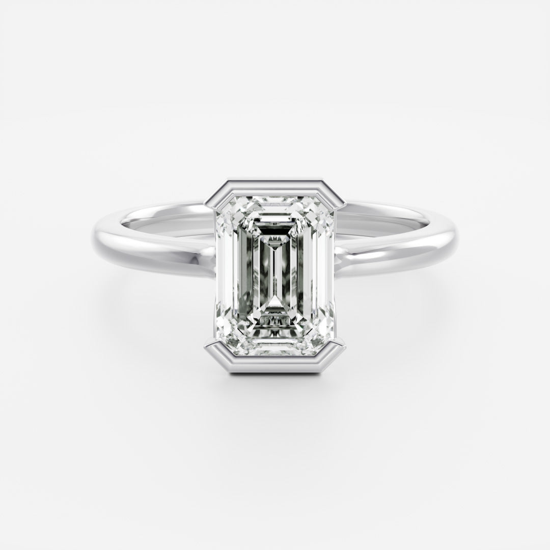 2.0 - 4.0 CT Emerald Lab Grown Diamond Solitaire Engagement Ring