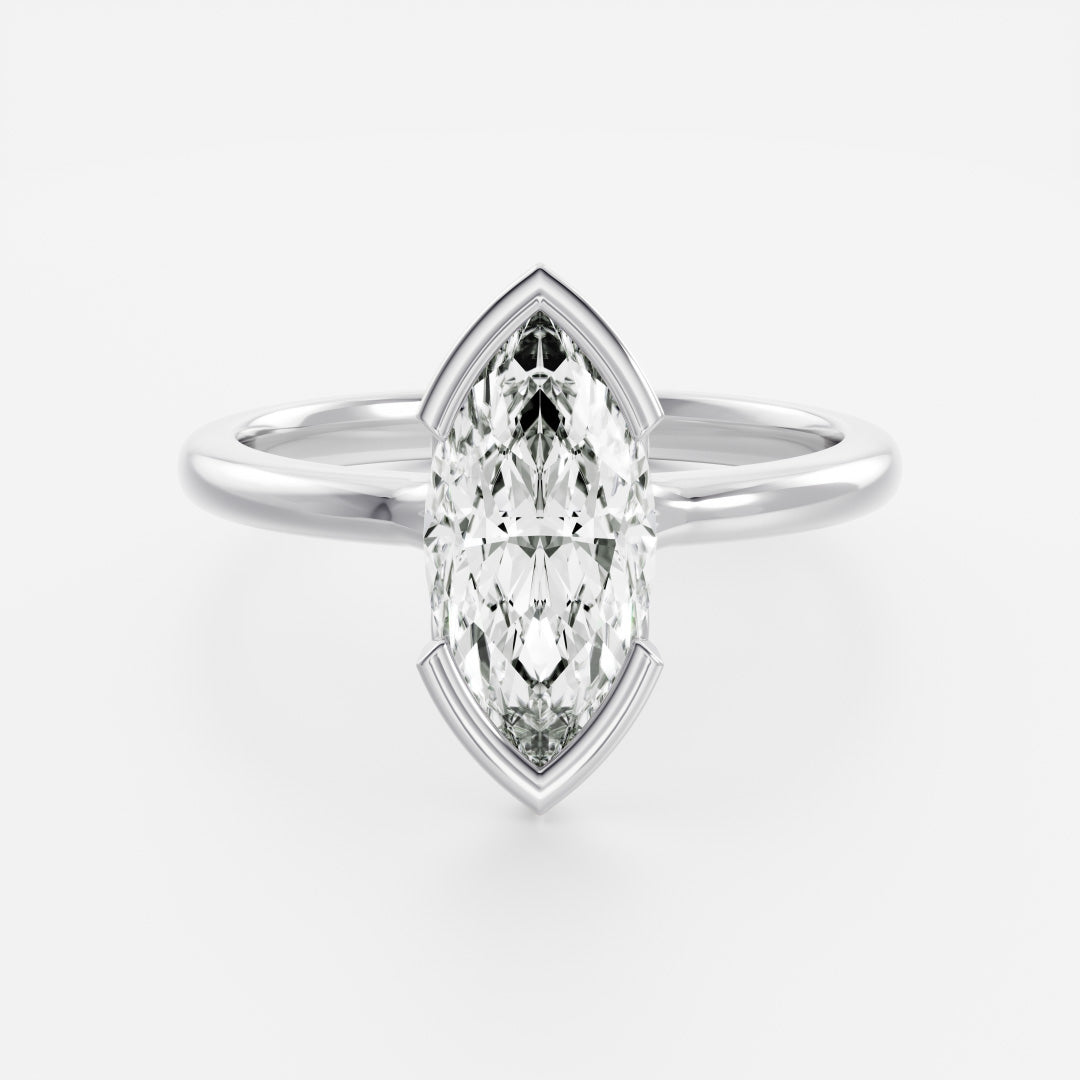 2.5 - 3.5 CT Marquise Lab Grown Diamond Solitaire Engagement Ring
