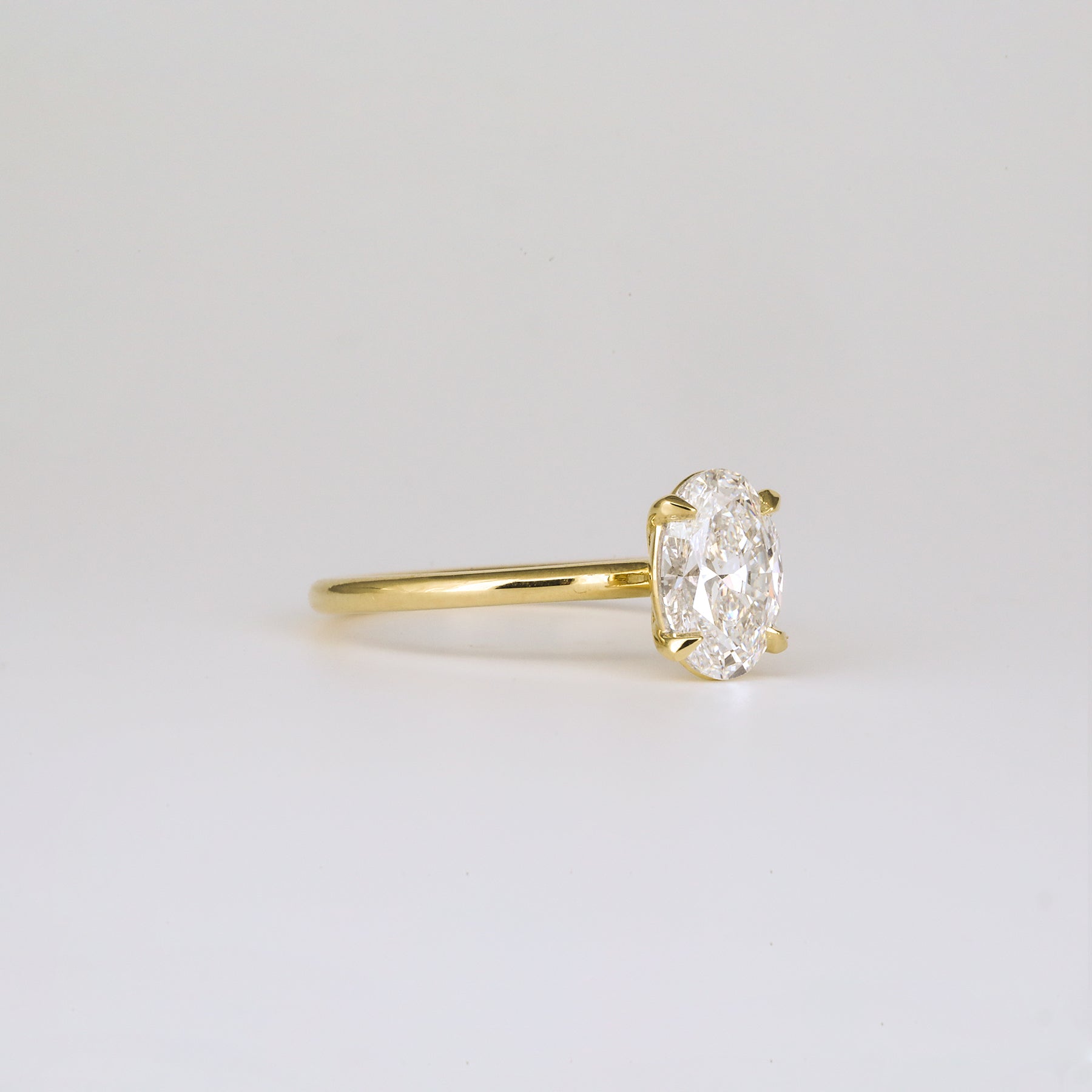 1.36 -3.50 CT Oval Lab Grown Diamond Solitaire Engagement ring
