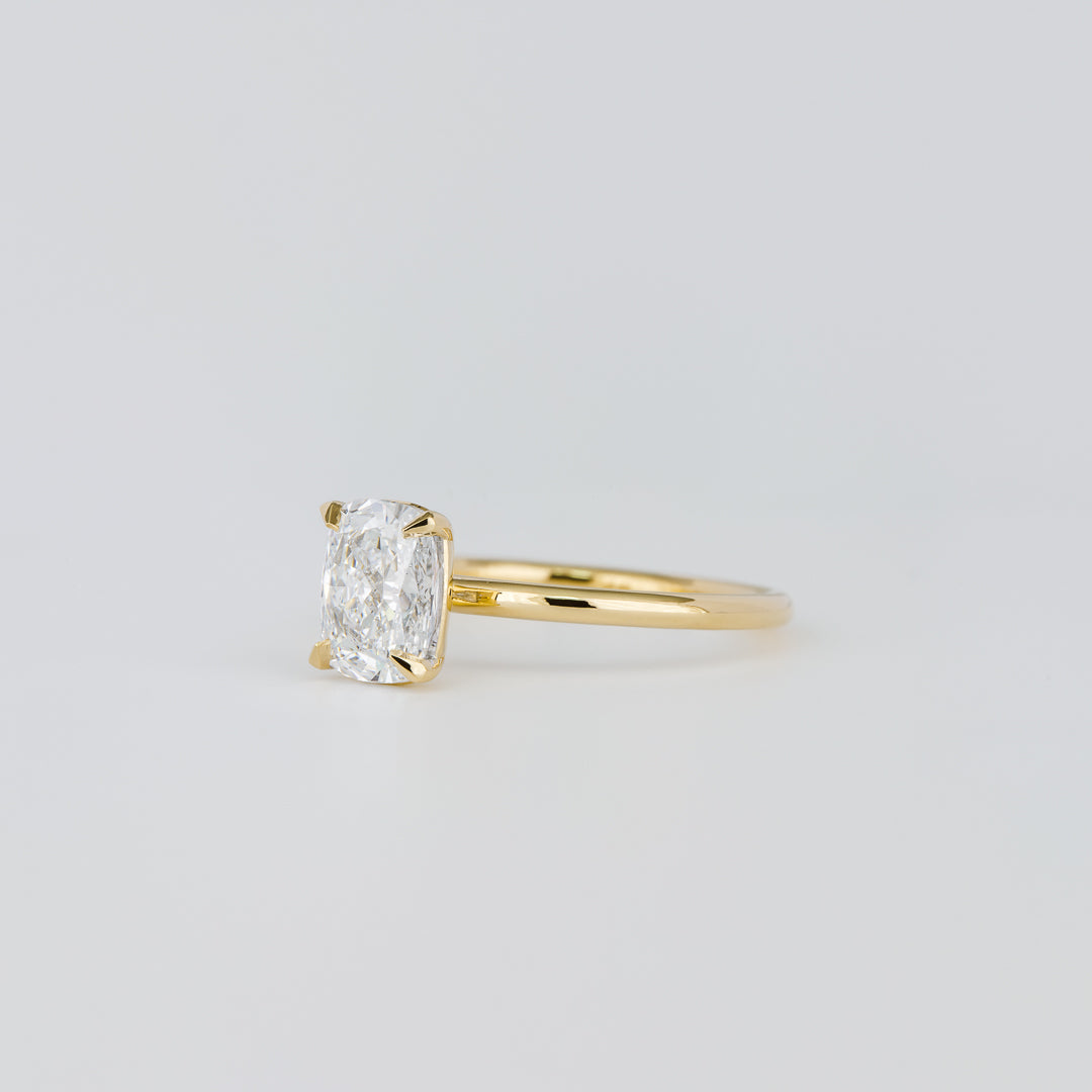 1.47-3.50 CT Cushion Lab Grown Diamond Solitaire Engagement ring