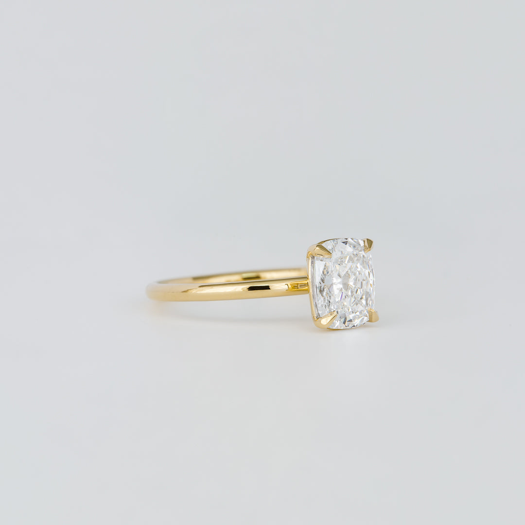 1.47-3.50 CT Cushion Lab Grown Diamond Solitaire Engagement ring