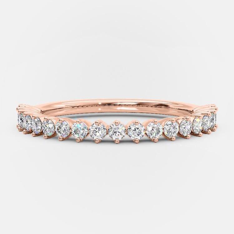 0.20 CT Round Moissanite Diamond Half Eternity Wedding Band - Camila Brown