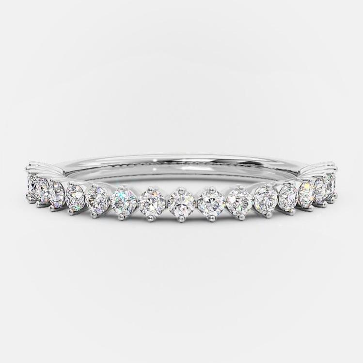 0.20 CT Round Moissanite Diamond Half Eternity Wedding Band - Camila Brown