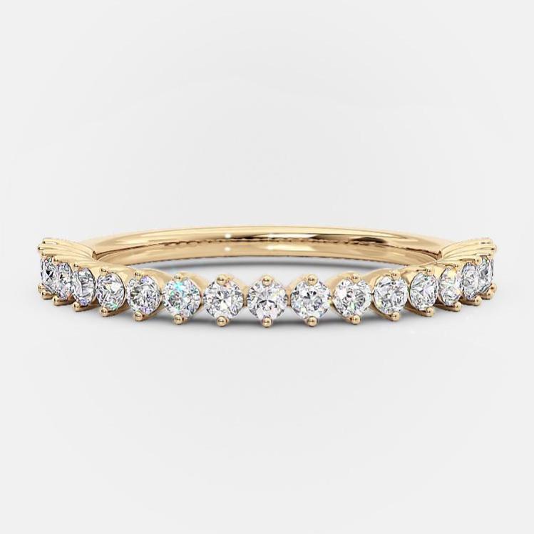0.20 CT Round Moissanite Diamond Half Eternity Wedding Band - Camila Brown