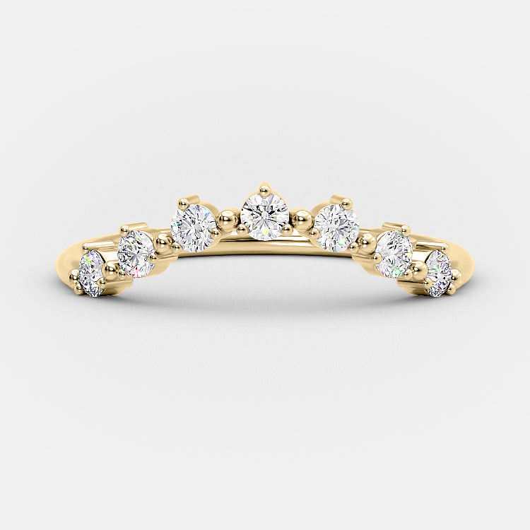 0.30 CT Round Moissanite Diamond Curved Wedding Band - Camila Brown