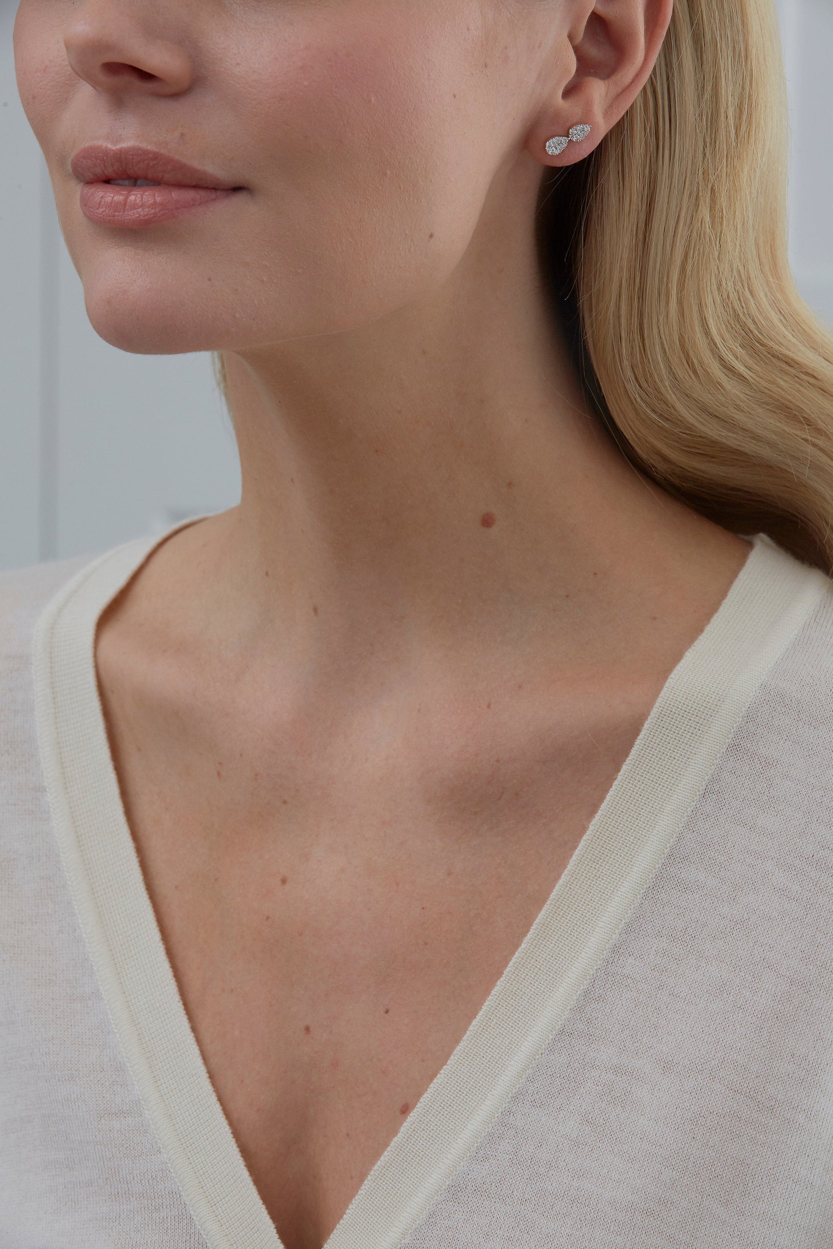 0.72 TCW Round Moissanite Diamond Cluster Earrings - Camila Brown