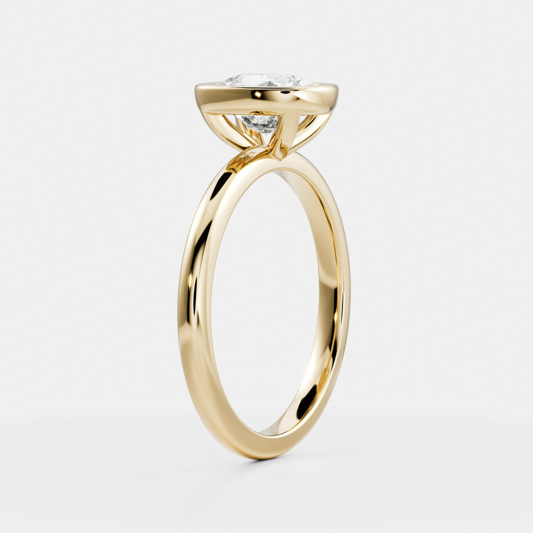 1.5 - 2.5 CT Cushion Lab Grown Diamond Bezel Engagement Ring