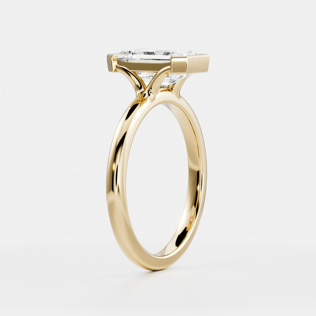 2.0 - 4.0 CT Emerald Lab Grown Diamond Solitaire Engagement Ring