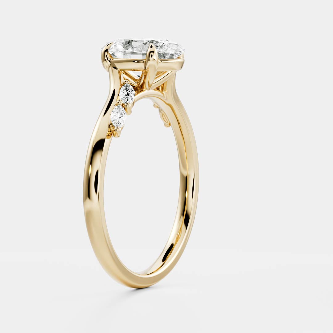 1.0 - 2.5 CT Oval Lab Grown Diamond Cluster Engagement Ring