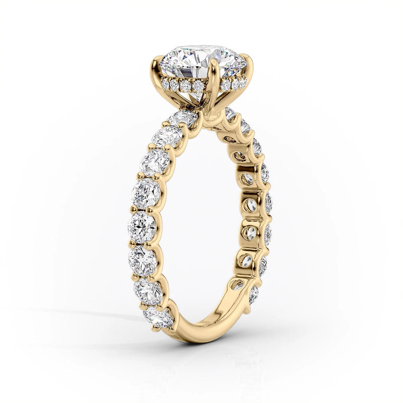 3.0 - 5.0 CT Marquise Lab Grown Diamond Hidden Halo & Pave Engagement Ring
