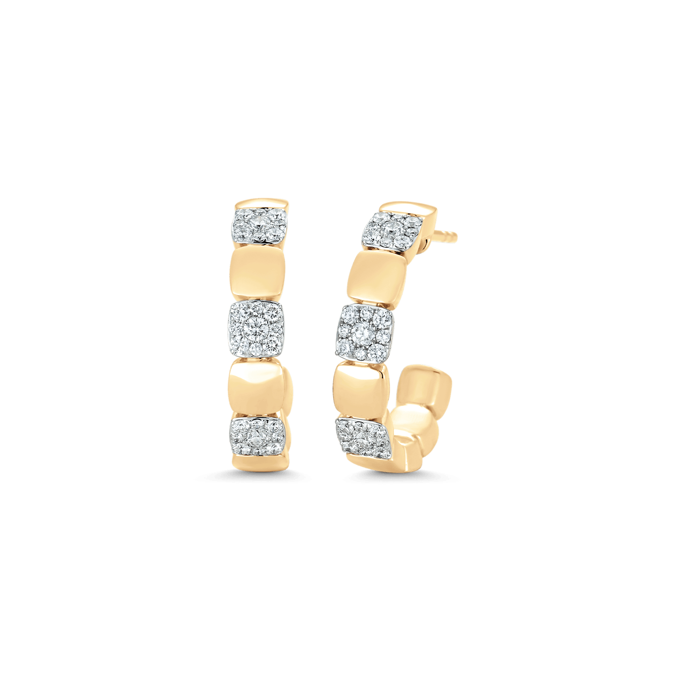 0.47 TCW Round Moissanite Diamond Beaded Half Hoop Earrings - Camila Brown