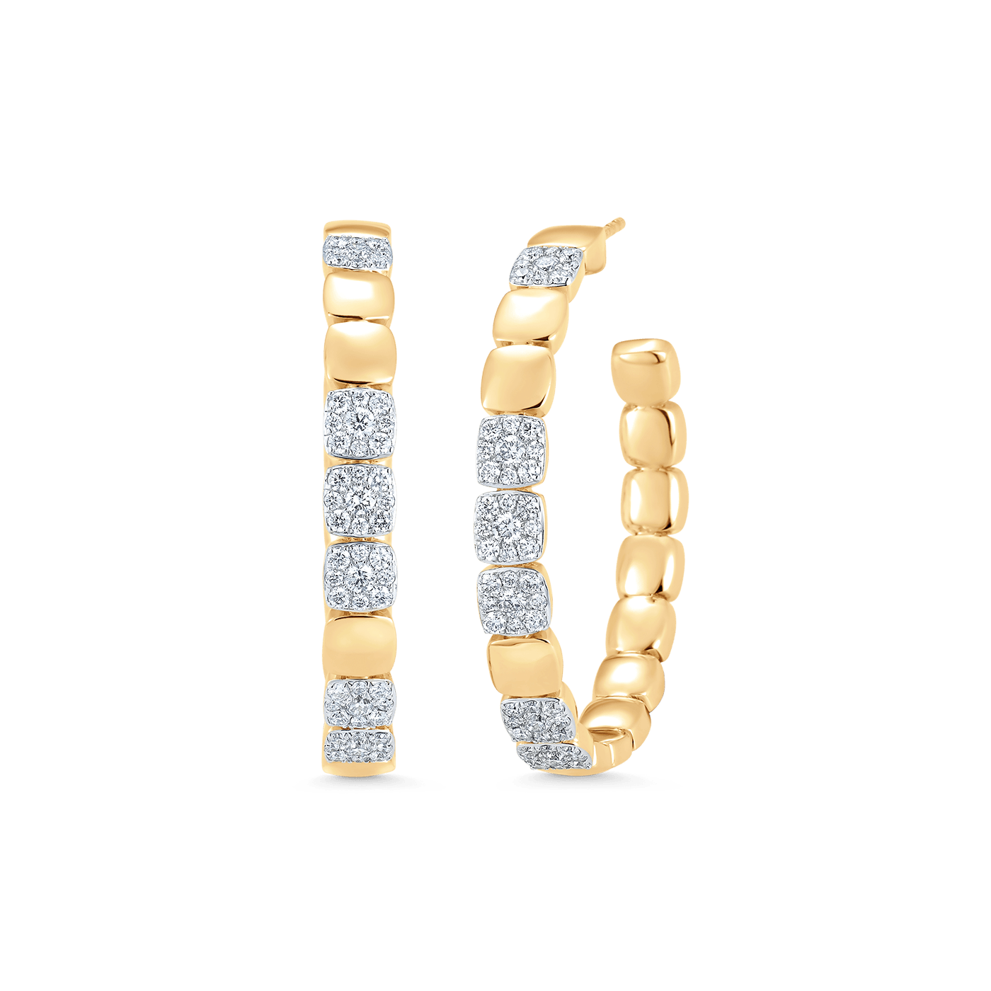 1.21 TCW Round Moissanite Diamond Beaded Hoop Earrings - Camila Brown