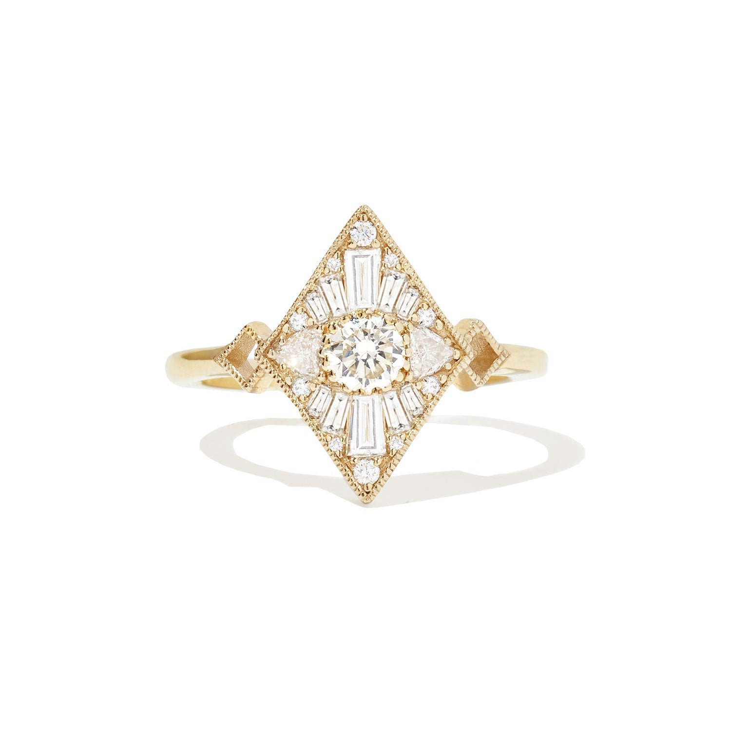 0.30 CT Round Shape Lab Grown Mini Kite Engagement Ring