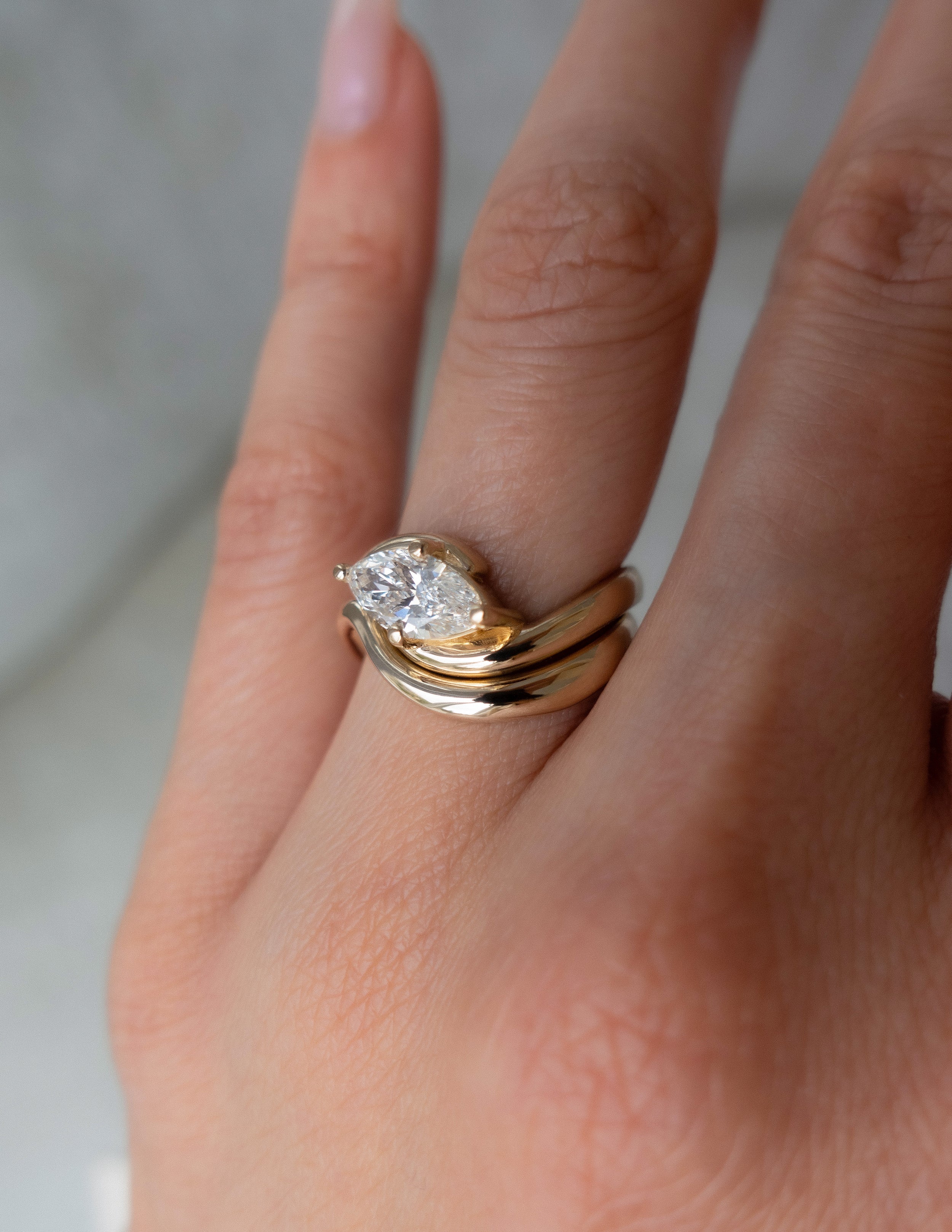 1.0 CT-2.0 CT Marquise Solitaire Setting Diamond Bridal Set