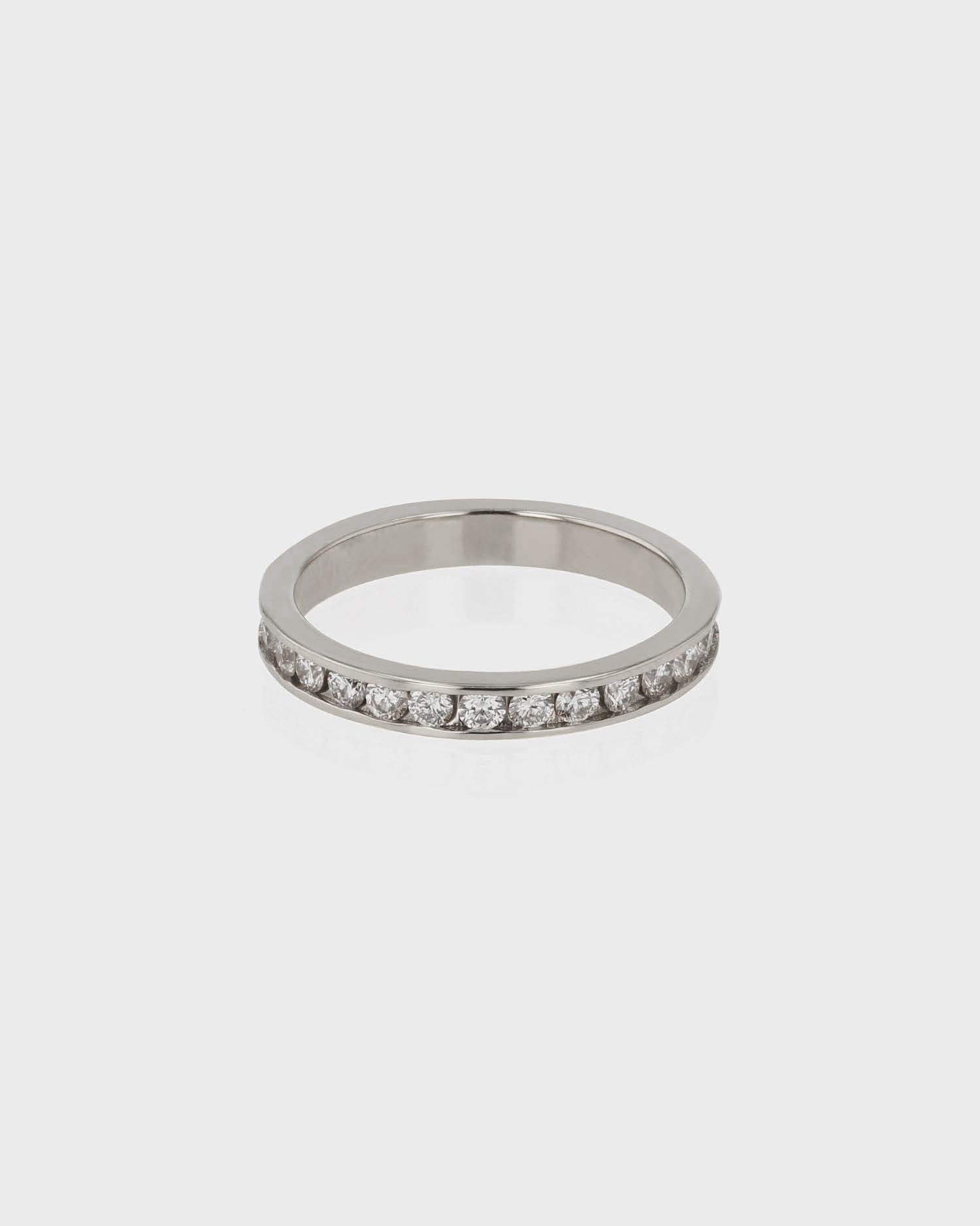 0.70 TCW Round Diamond Channel Wedding Band
