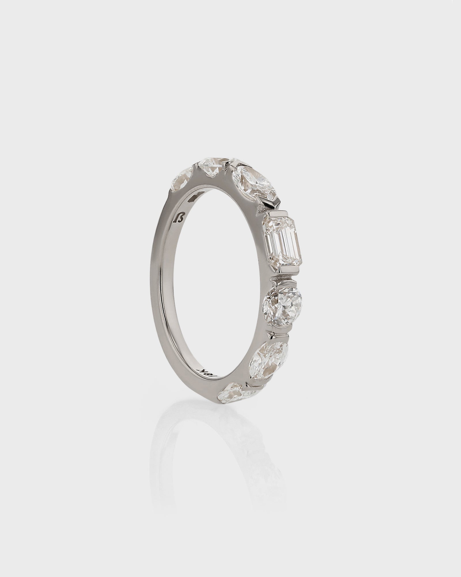 0.40 TCW Round ,Oval ,Marquise ,Emerald Pear EF- VVS Diamond Cluster Wedding Band