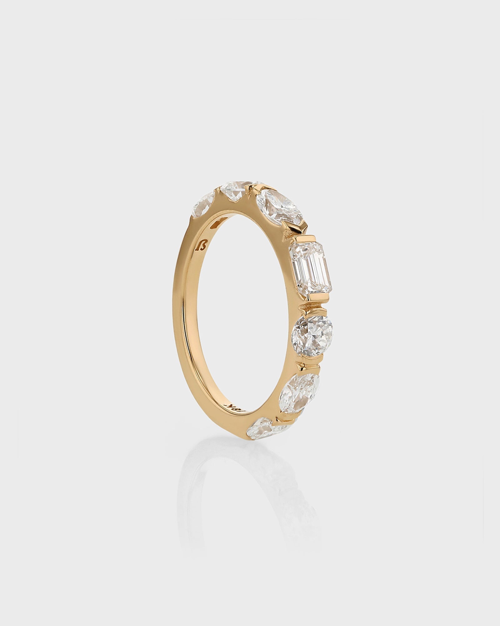 0.40 TCW Round ,Oval ,Marquise ,Emerald Pear EF- VVS Diamond Cluster Wedding Band
