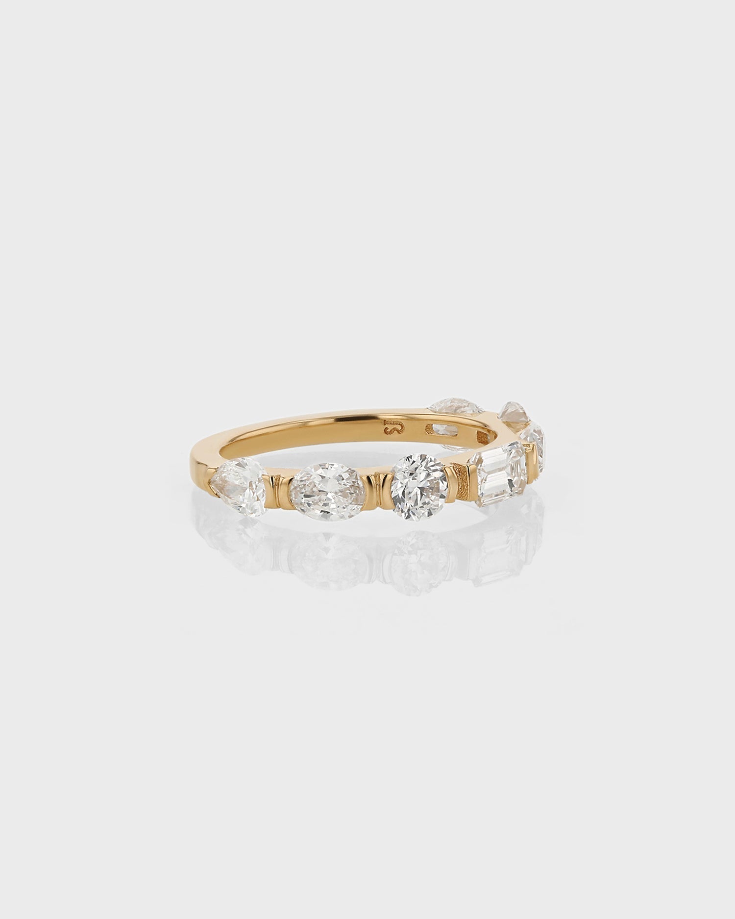 0.40 TCW Round ,Oval ,Marquise ,Emerald Pear EF- VVS Diamond Cluster Wedding Band