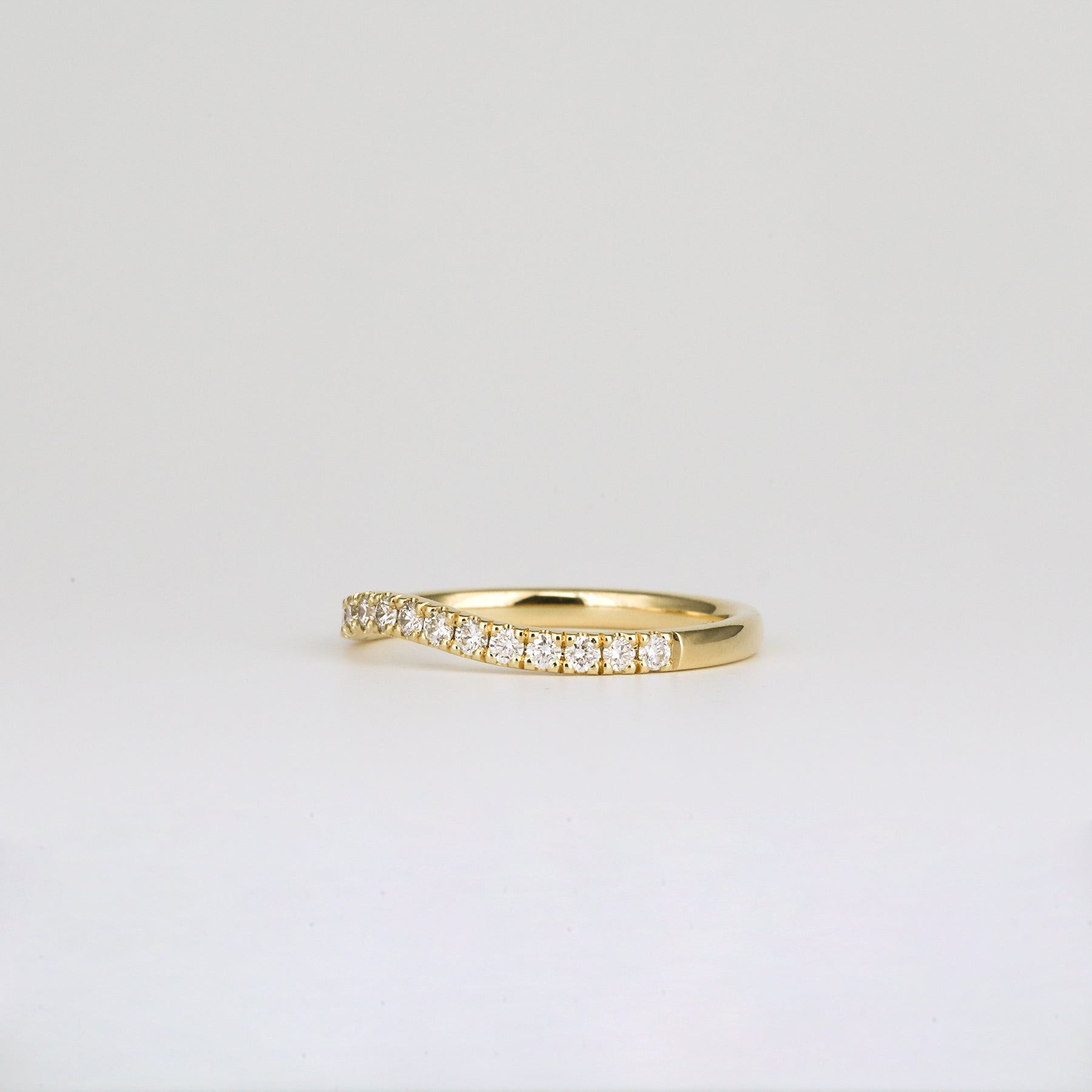 0.33 TCW Round Lab Grown Diamond Curved Wedding Band