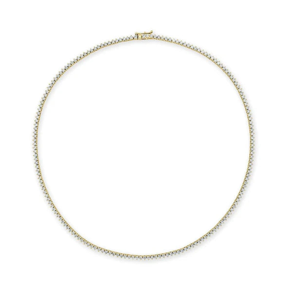Round Lab Grown Diamond Tennis Necklace