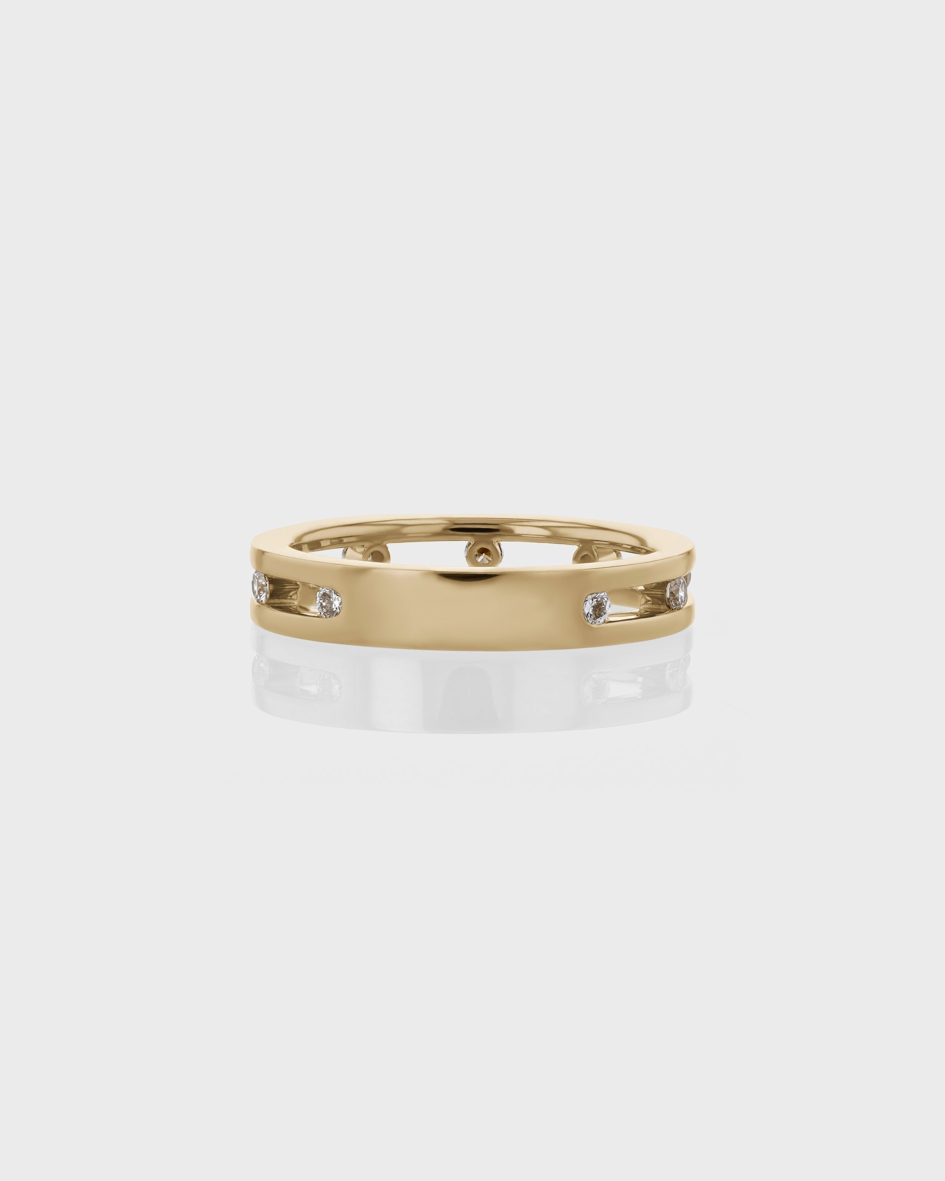 0.30 TCW Round EF-VVS Diamond Double Wedding Band