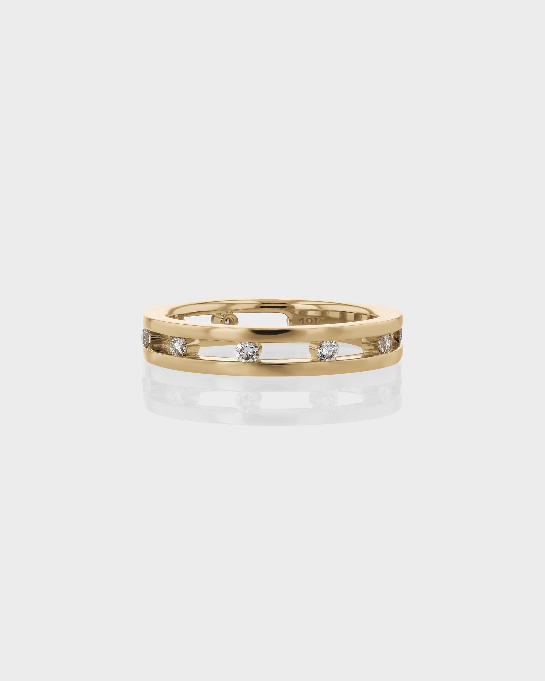 0.30 TCW Round EF-VVS Diamond Double Wedding Band