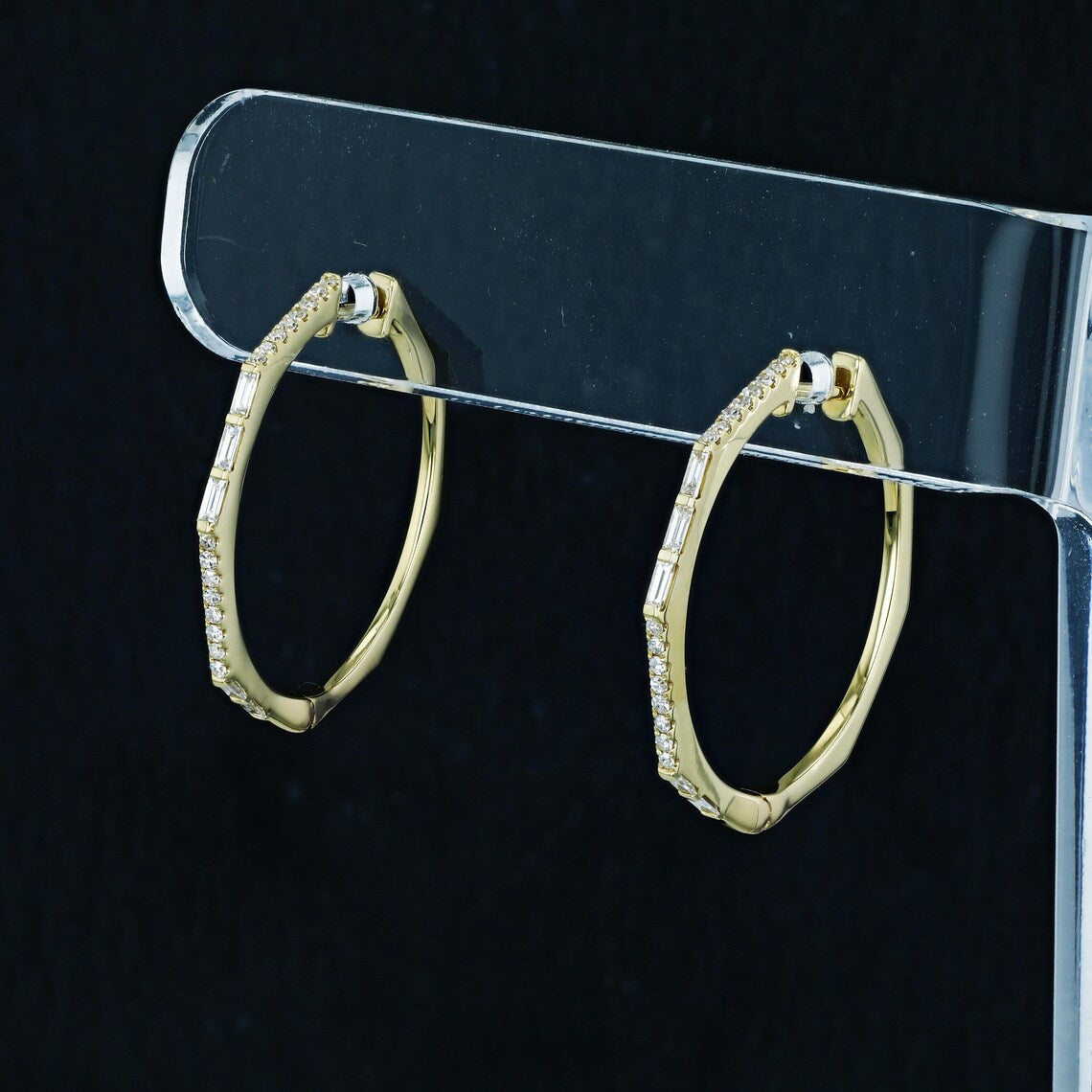 0.40 TCW Round Moissanite Diamond Hoop Earrings - Camila Brown