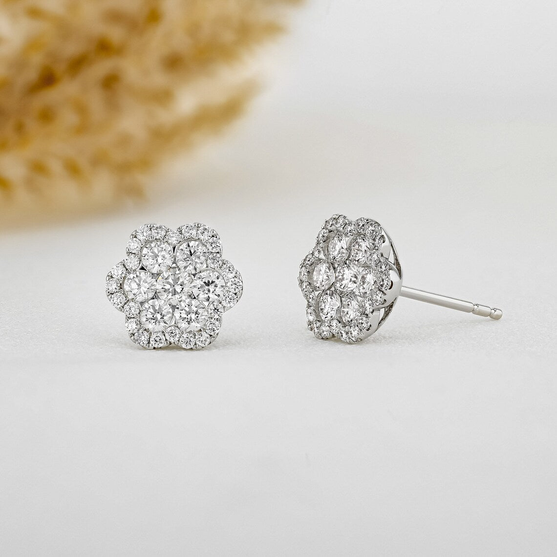 1.22 TCW Round Moissanite Diamond Stud Earrings - Camila Brown