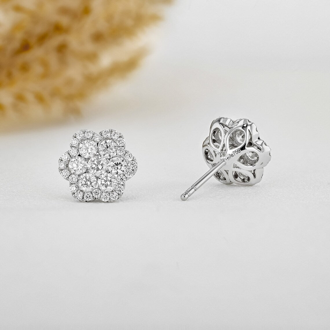 1.22 TCW Round Moissanite Diamond Stud Earrings - Camila Brown