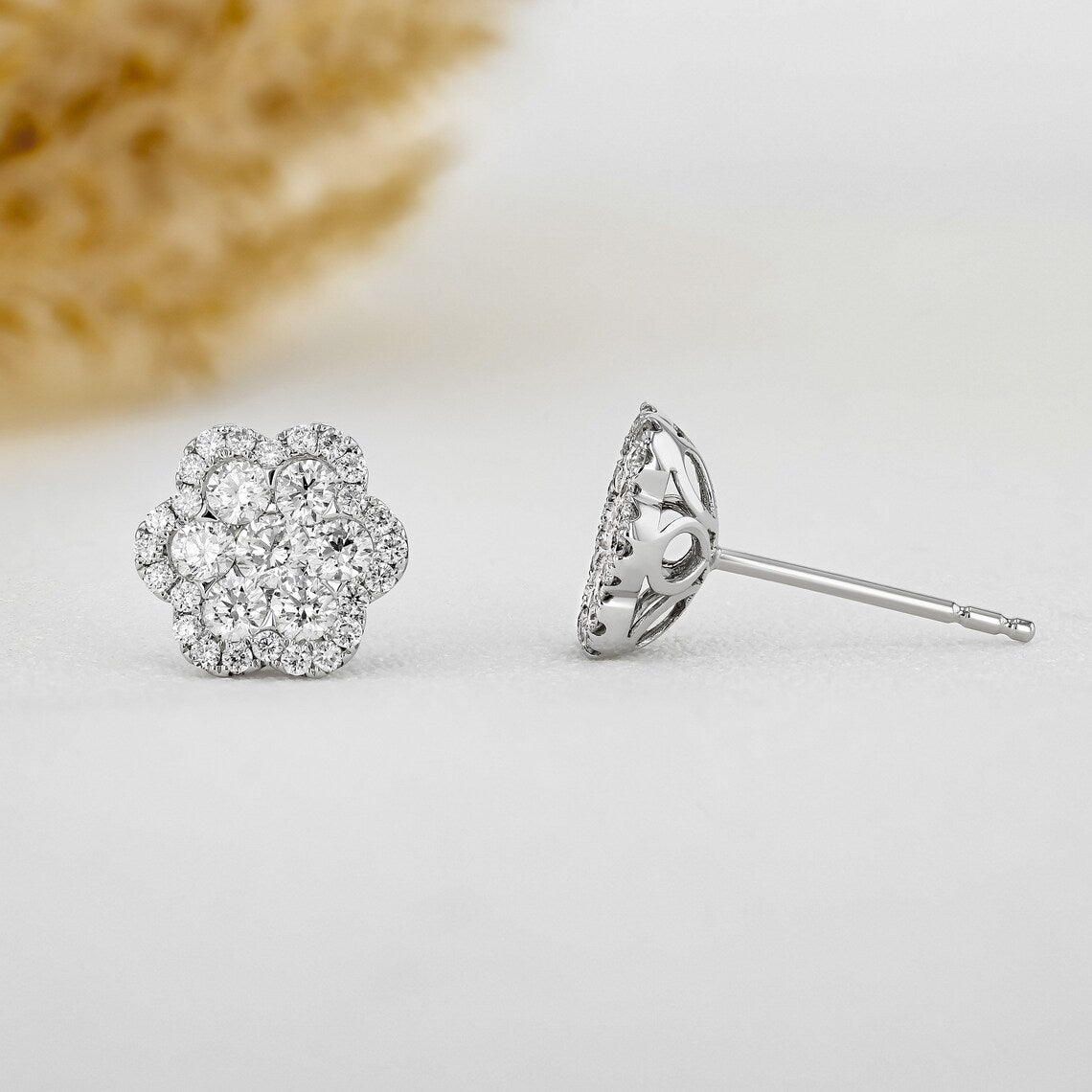 1.22 TCW Round Moissanite Diamond Stud Earrings - Camila Brown