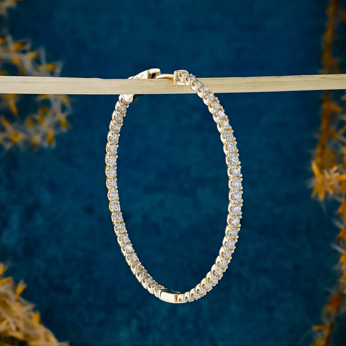2.30 TCW Round Moissanite Diamond Hoop Earrings - Camila Brown