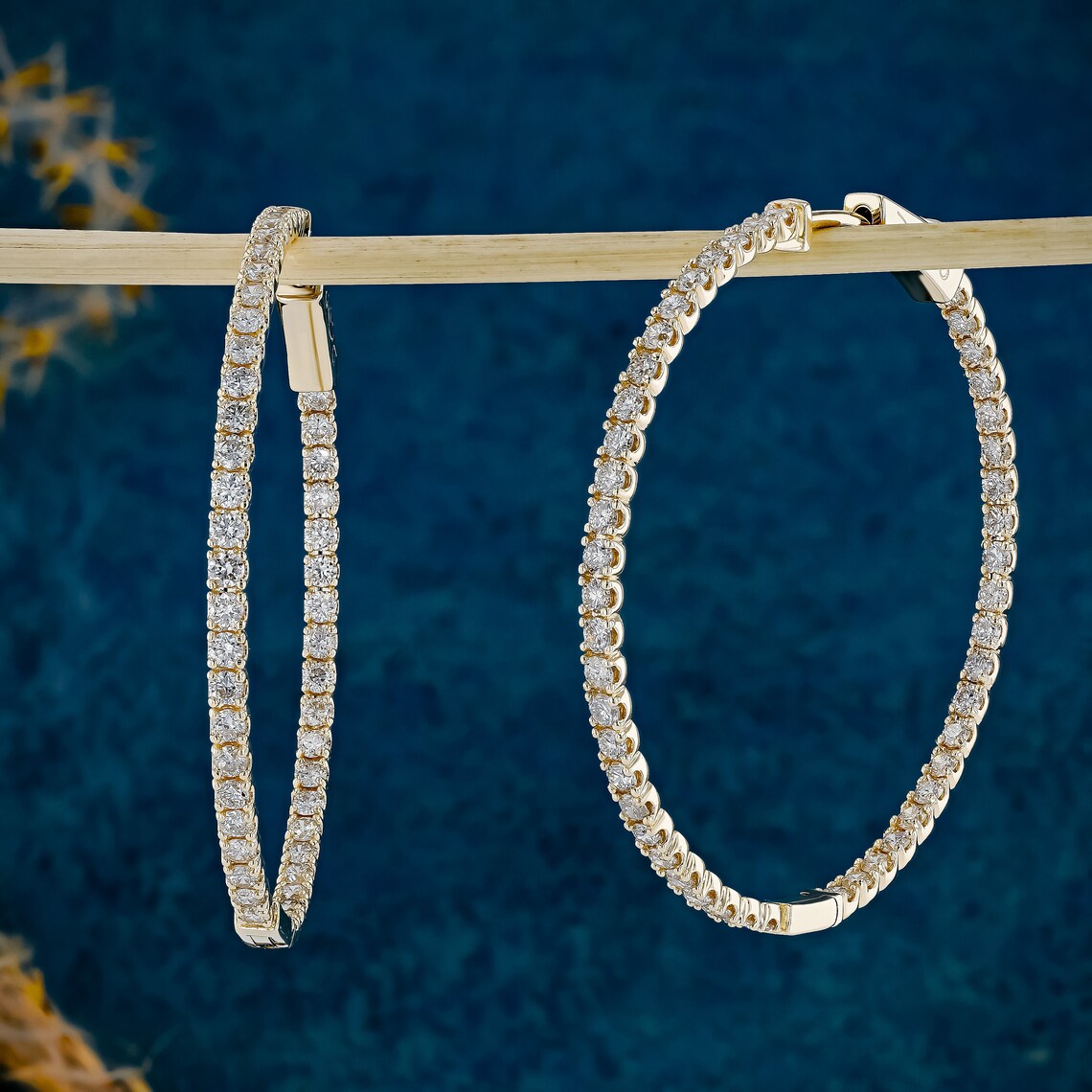 2.30 TCW Round Moissanite Diamond Hoop Earrings - Camila Brown