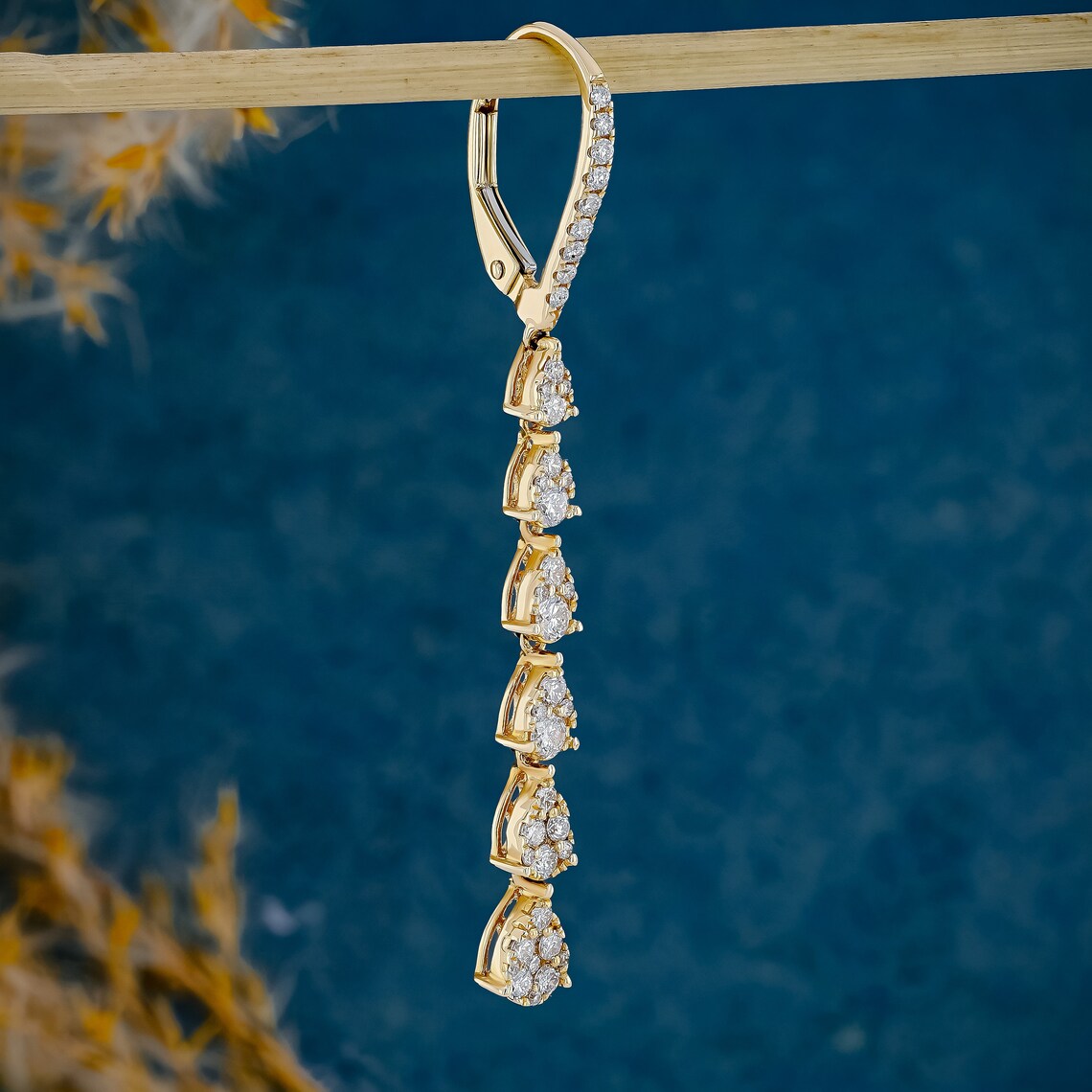 1.0 TCW Round Moissanite Diamond Long Drop Earrings - Camila Brown