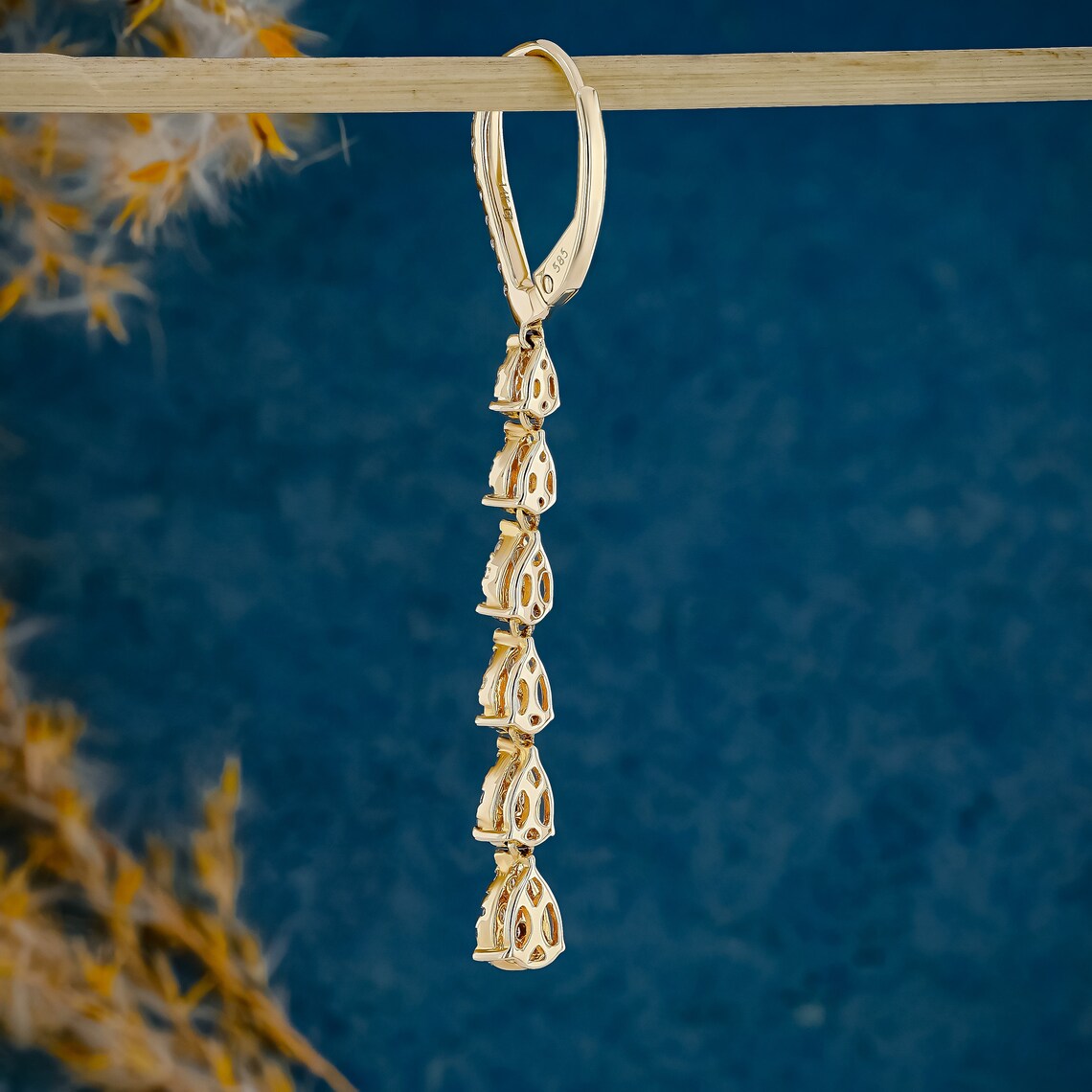 1.0 TCW Round Moissanite Diamond Long Drop Earrings - Camila Brown