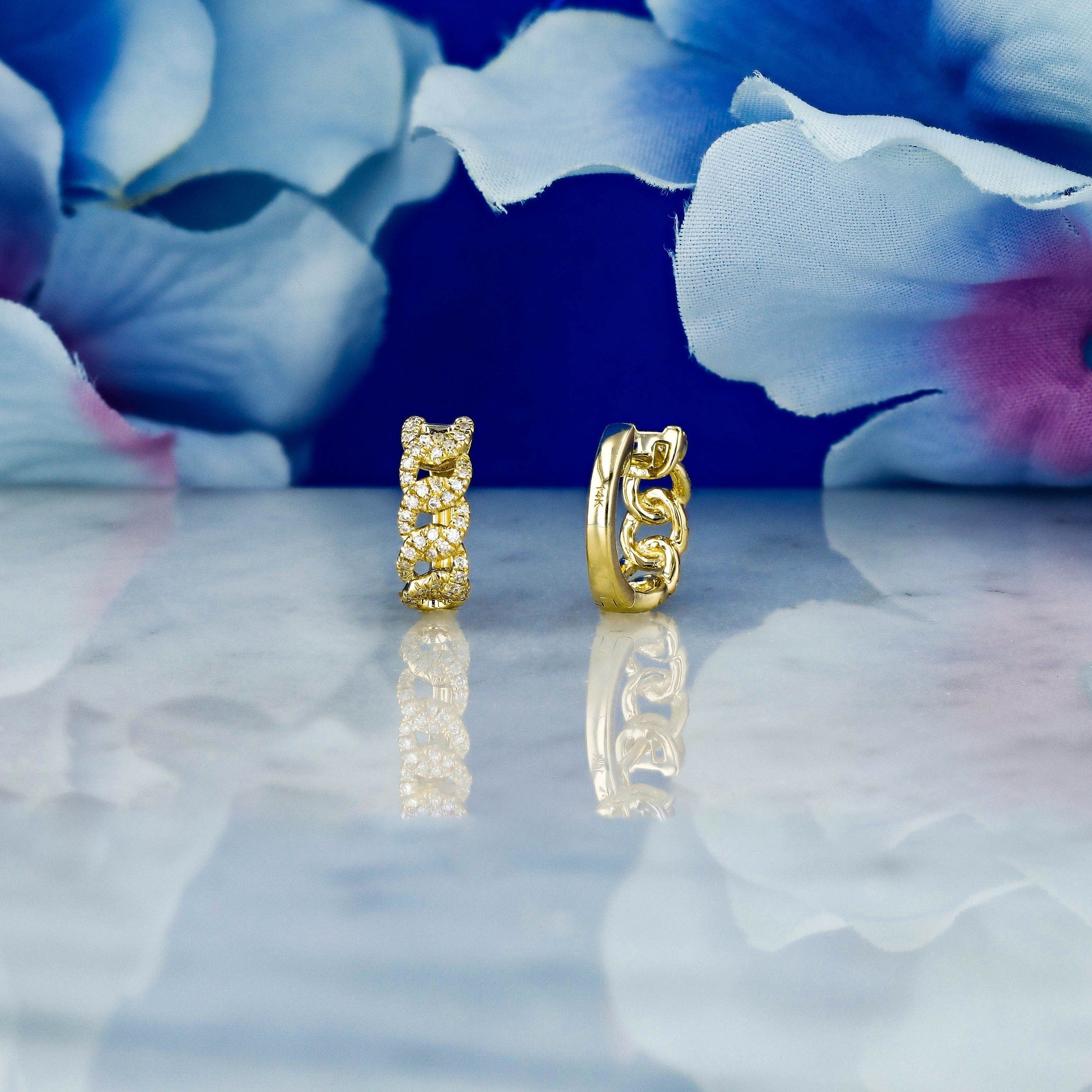 0.24 TCW Round Moissanite Diamond Link Hoop Earrings - Camila Brown