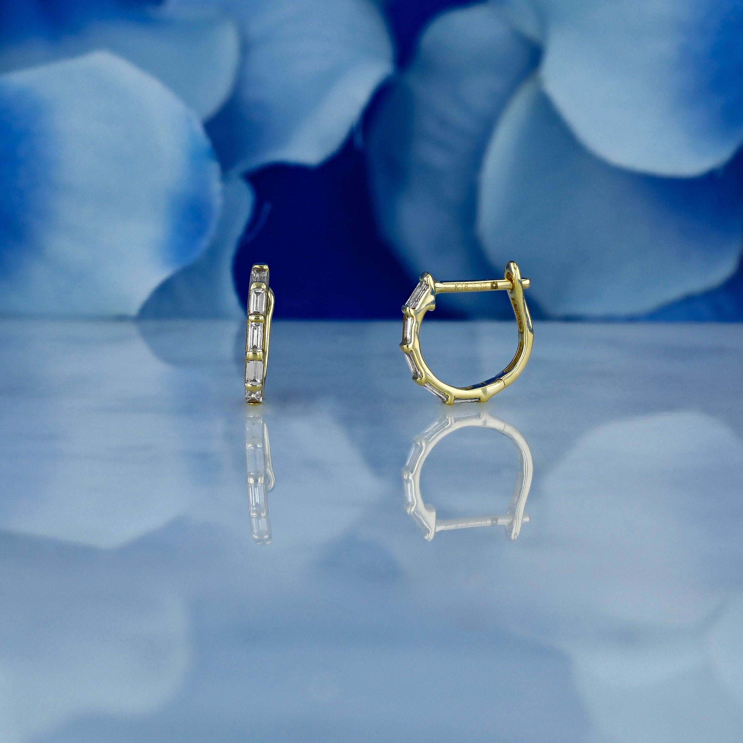 0.22 TCW Baguette Moissanite Diamond Hoop Earrings - Camila Brown