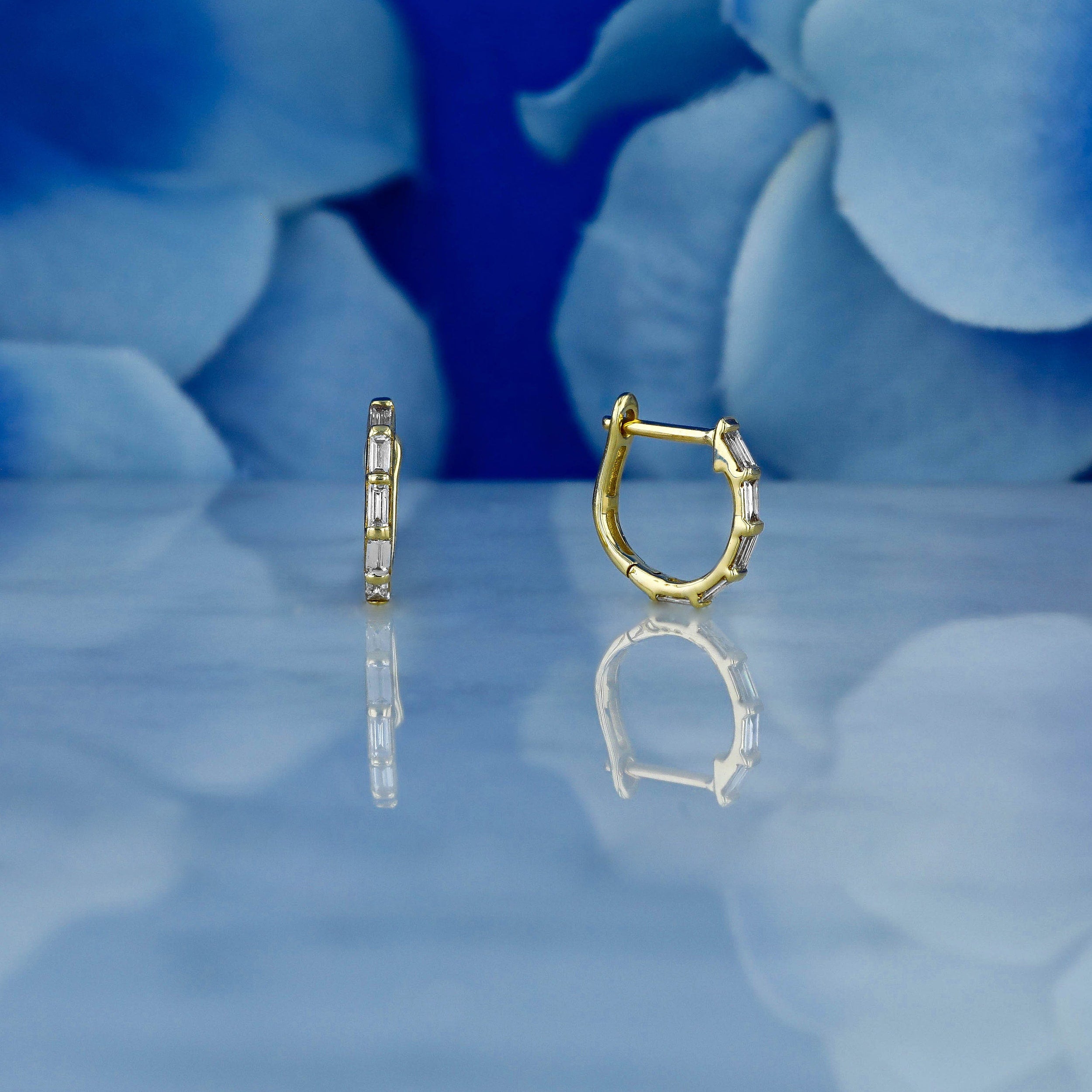 0.22 TCW Baguette Moissanite Diamond Hoop Earrings - Camila Brown
