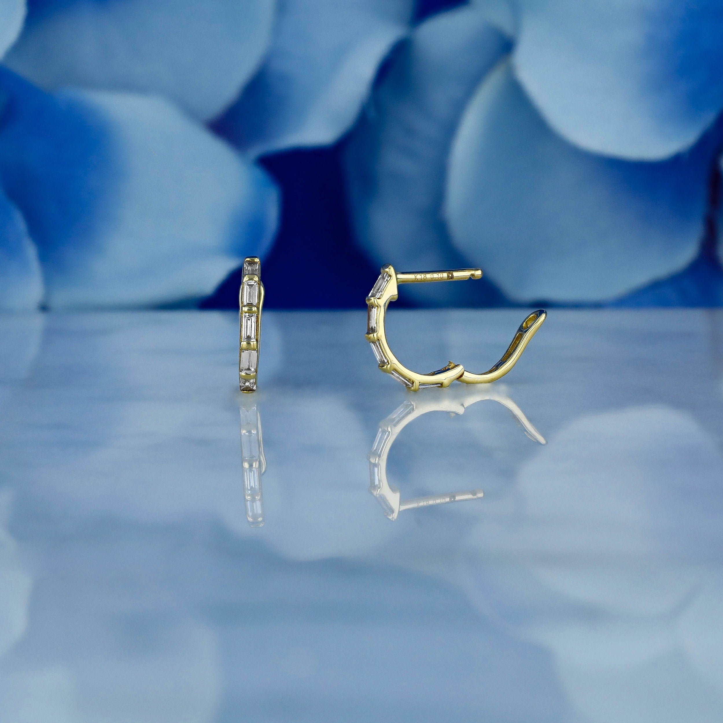 0.22 TCW Baguette Moissanite Diamond Hoop Earrings - Camila Brown